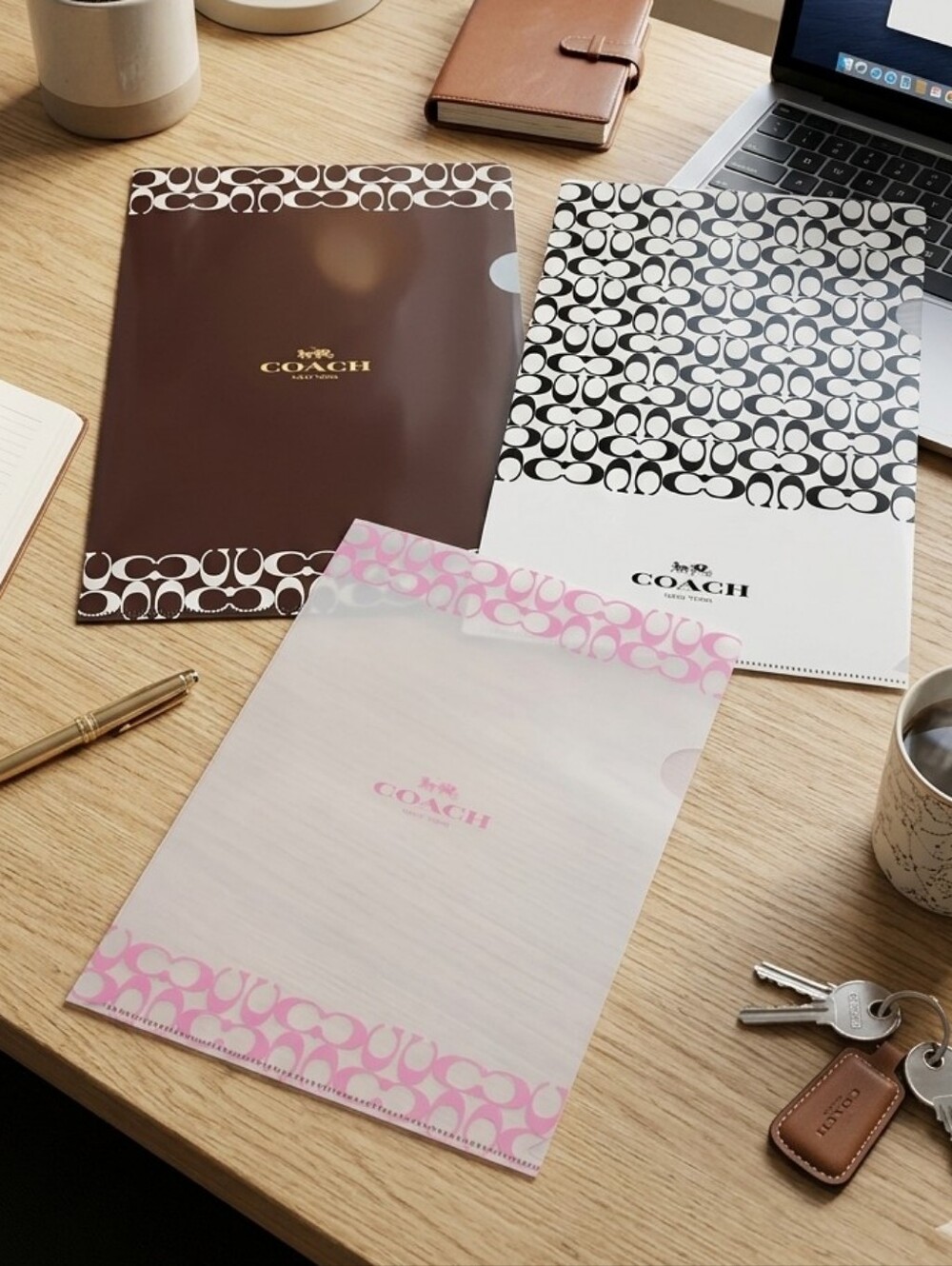 COACH Logo A4 File Folder Set Of 3-  12x9 Inches Japan Novelty